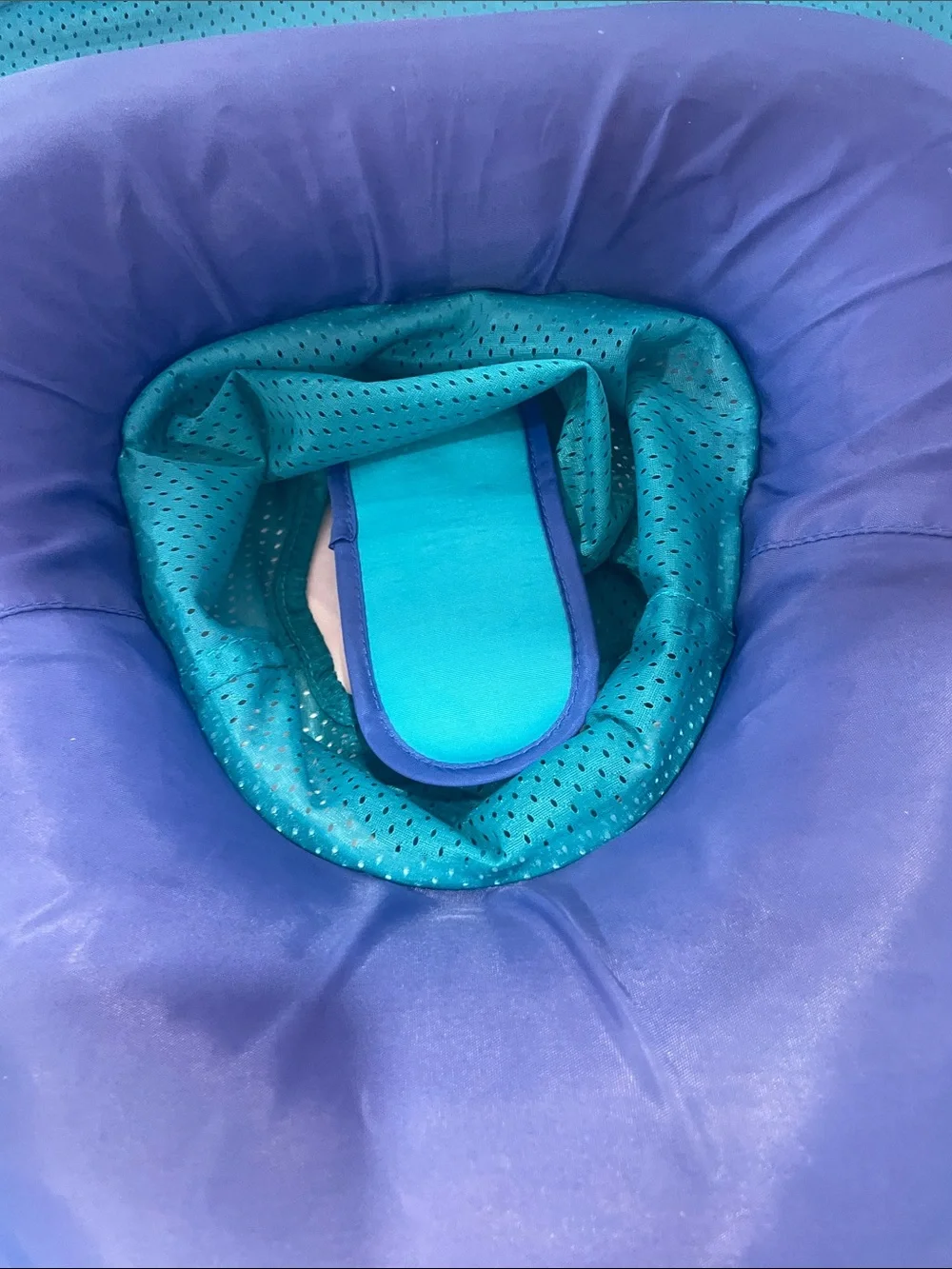SwimSchool Kids Teal & Blue Inflatable Baby Float with Sun Canopy